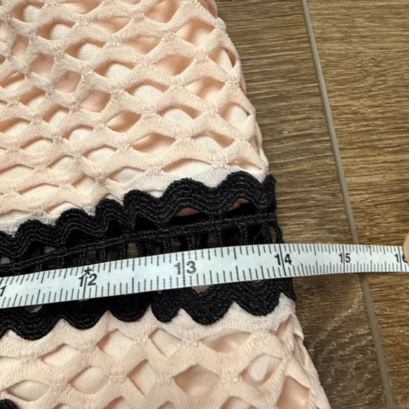 TopShop Geo Lace Midi Dress, Pink/Black, Fitted, NWT Size 6, Sleeveless - Picture 3 of 15